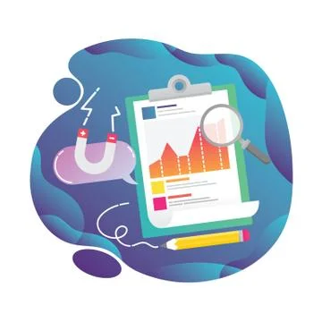 Study physics and science vector concept for computer and mobile phone apps Stock Illustration