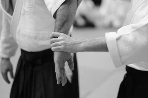 The study of the position of the hands when practicing the techniques of sing 스톡 사진