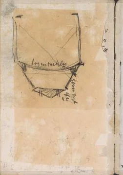 Study, possible from a glass object. Page 17 From a sketchbook with 8 shee... Stock Photos