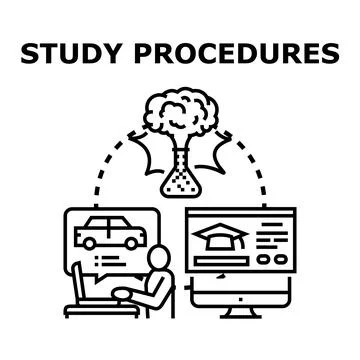 Study procedures and learning process concept Stock Illustration