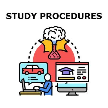 Study procedures and learning process concept Stock Illustration