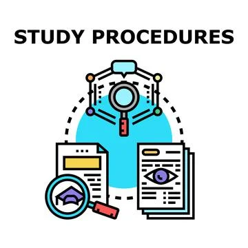 Study procedures concept selecting data for analysis Stock Illustration