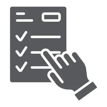 Study program glyph icon, e learning Illustrazione stock