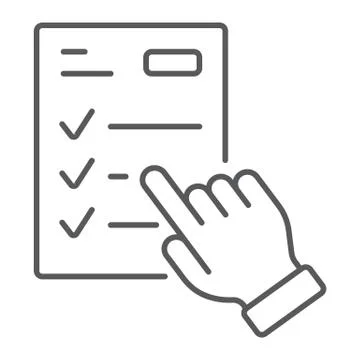 Study program thin line icon, e learning Stock Illustration