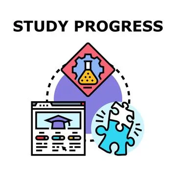 Study progress concept identifying education and knowledge development Stock Illustration
