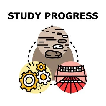 Study progress concept showing educational development steps Stock Illustration
