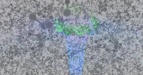 Study of quantum energy physics model of molecules and nuclear energy Stock Illustration