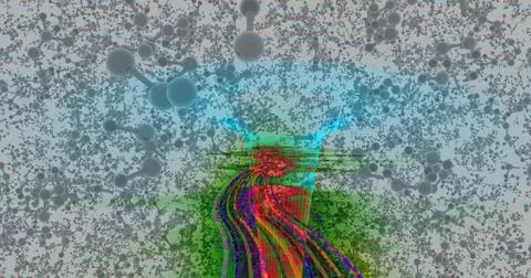 Study of quantum energy physics model of molecules and nuclear energy Stock Illustration