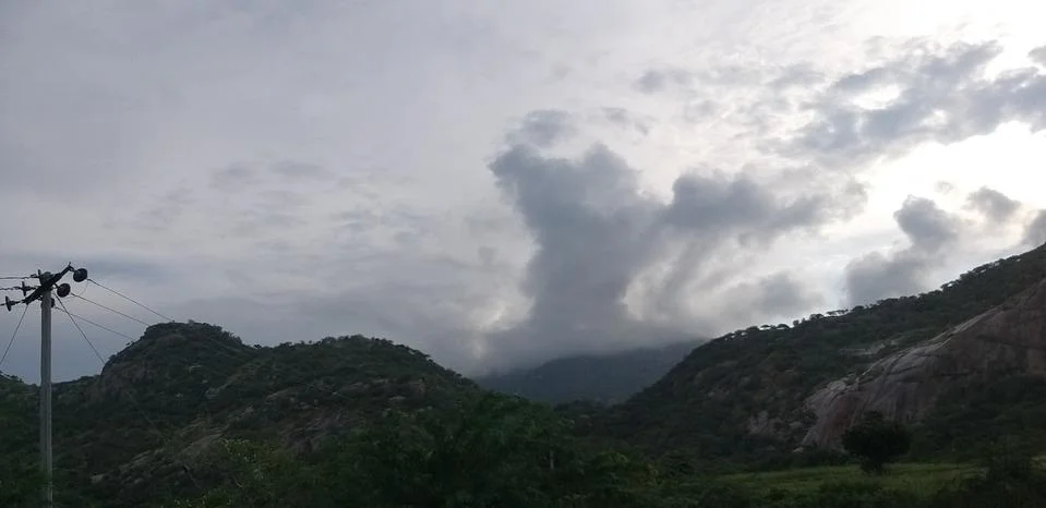 A study of rainy clouds in the mountains Stock Photos