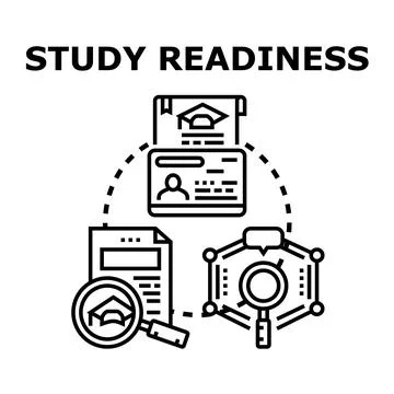 Study readiness concept for academic preparation and planning Stock Illustration