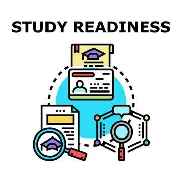 Study readiness concept for academic preparation and planning Stock Illustration
