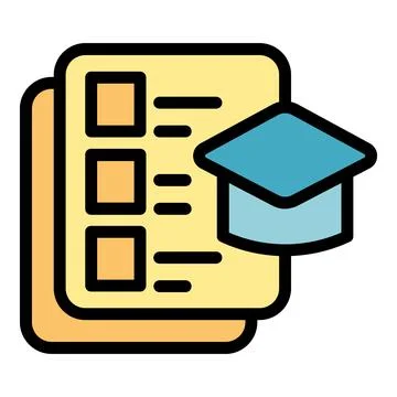 Study realization icon vector flat Stock Illustration