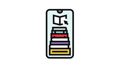 Study resources education platform color icon animation Stock Footage 326117526