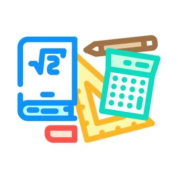 Study resources education platform color icon vector illustration 스톡 일러스트