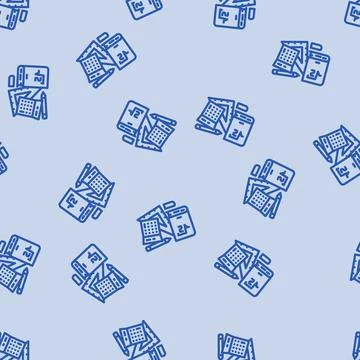 Study resources education platform line vector seamless pattern Illustrazione stock