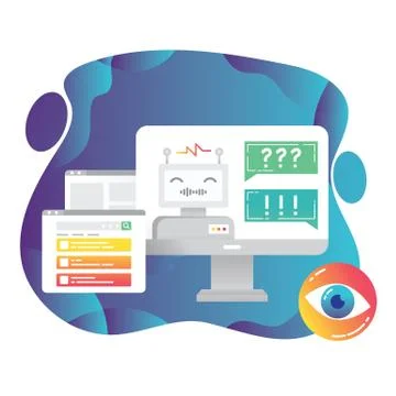 Study robotics and artificial intelligence AI vector concept for computer and Illustrazione stock