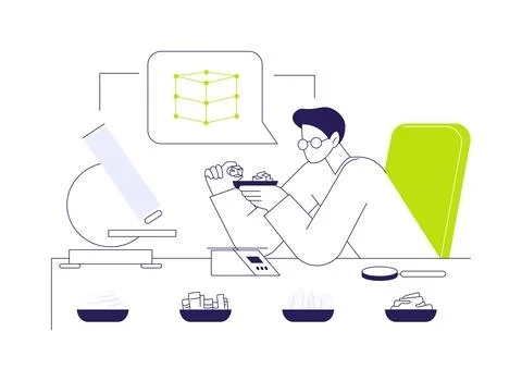 Study rock samples abstract concept vector illustration. Stock Illustration