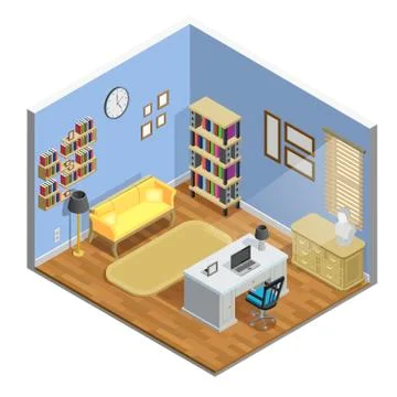 Study Room Illustration Stock Illustration