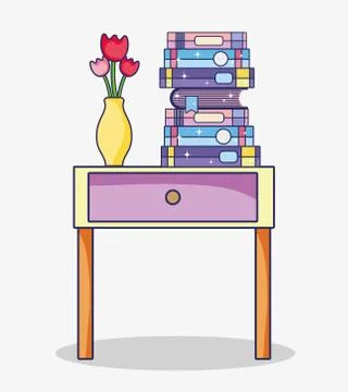 Study room interior Stock Illustration