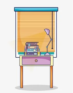 Study room interior Stock Illustration