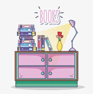 Study room interior Stock Illustration