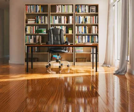 Study room, office or library background with book shelf Stock Illustration