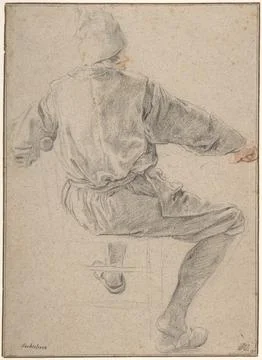 Study of a Seated Peasant n.d. Cornelis Dusart Dutch Dusart was a devoted p.. Stock Photos