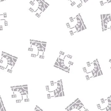 Study of shoe production glyph vector seamless pattern 스톡 일러스트