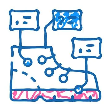 Study of shoe production icon doodle illustration Illustrazione stock