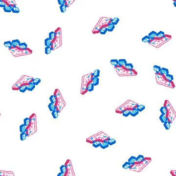 Study of shoe production isometric icon seamless pattern Stock Illustration
