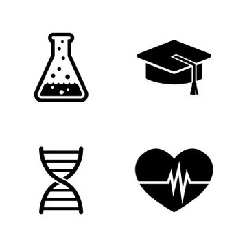 Study. Simple Related Vector Icons Stock Illustration