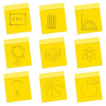Study sketch icons Stock-Illustration