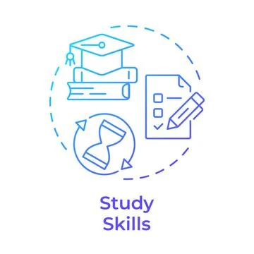 Study skills blue gradient concept icon 库存插图