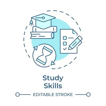 Study skills soft blue concept icon Stock Illustration