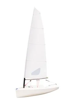 Study small  sailboat isolated on white background Foto stock