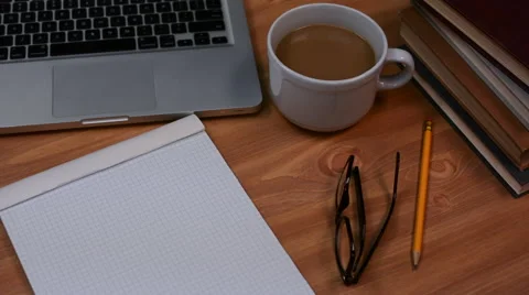 Study Space with Graph Paper and Coffee 스톡 동영상 46624814