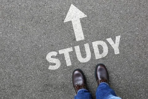 Study student studying studies education university decision concept Stock Photos