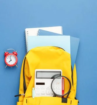 Study supplies on the school desk. Stock-Fotos