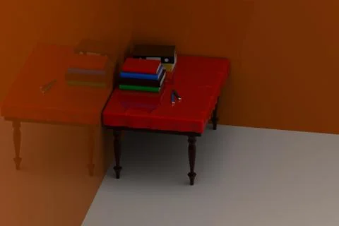 Study table and chair Free Stock Illustration