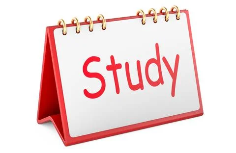 Study, table calendar. 3D rendering Stock Illustration