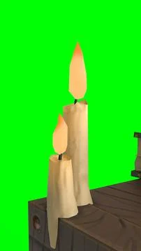 Study table with candle with green background Stock Illustration