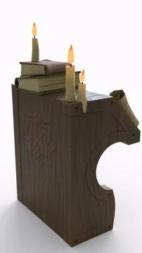 Study table with candle with white background Stock Illustration