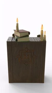 Study table with candle with white background Stock Illustration