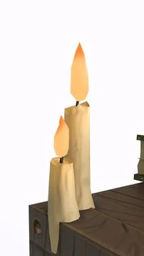 Study table with candle with white background Stock Illustration