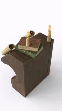 Study table with candle with white background Stock Illustration