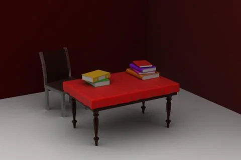 Study table with chair Free Stock Illustration