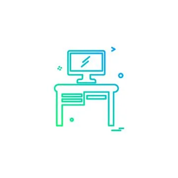 Study table icon design vector Stock Illustration