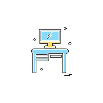 Study table icon design vector Stock Illustration