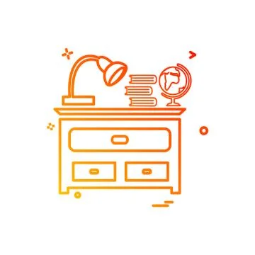 Study table icon design vector Stock Illustration