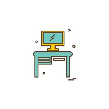 Study table icon design vector Stock Illustration